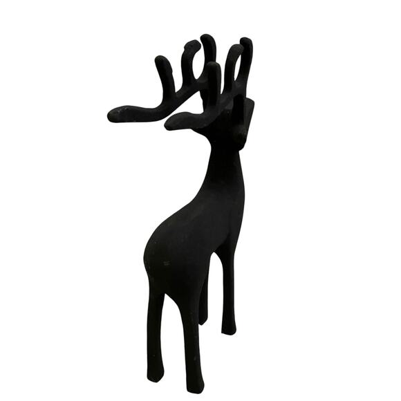 Set of 2 Black Metal Christmas Reindeer 11in Made in India Holiday Decor New - Picture 8 of 16